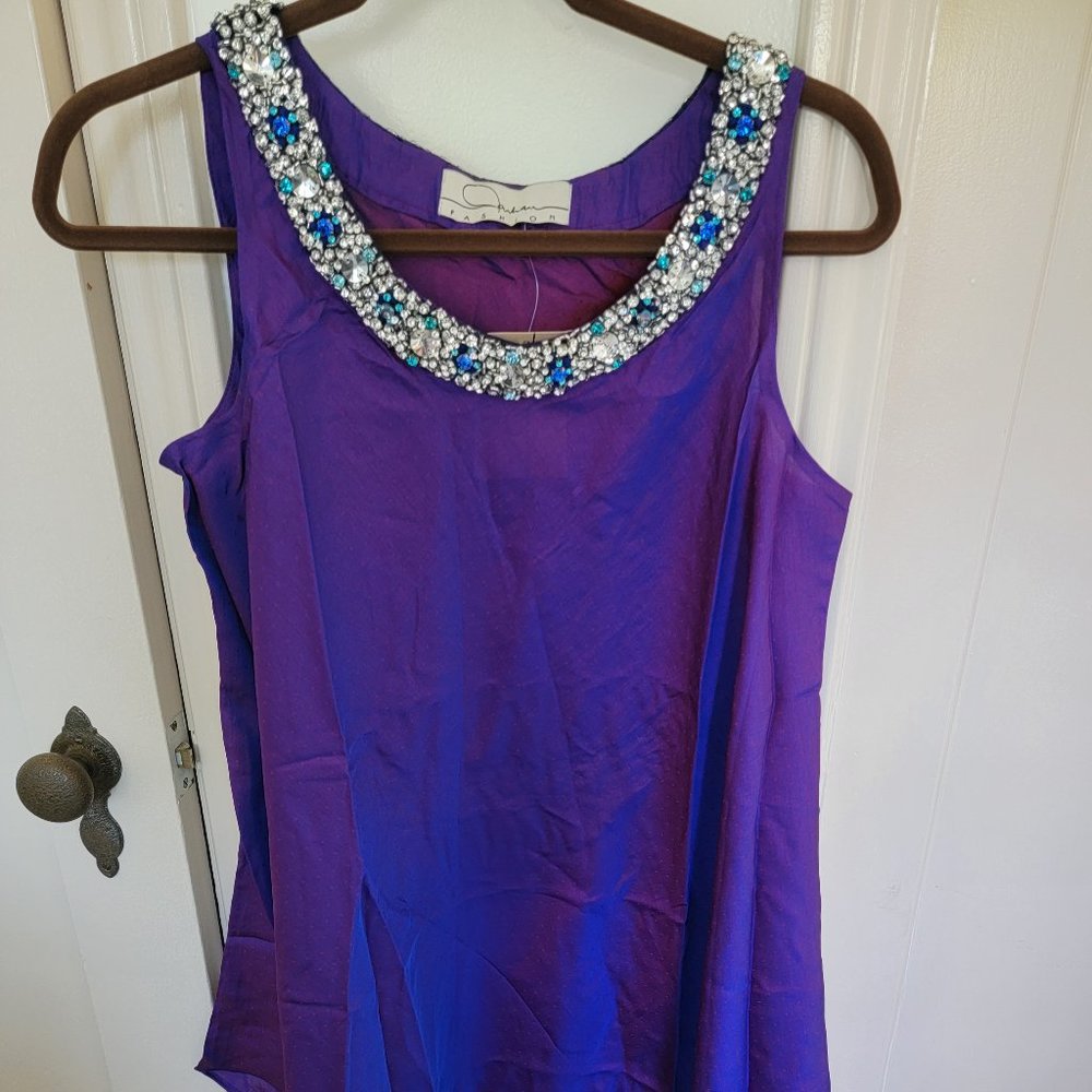 Women's Tunic style tank blouse, Size Large, Purple, New